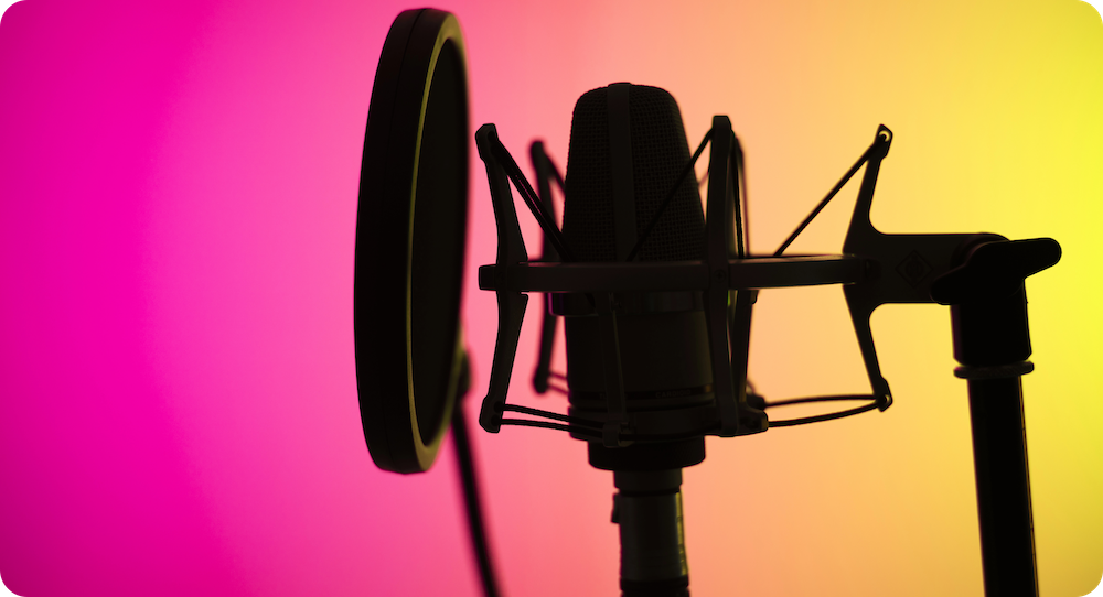 podcast microphone background